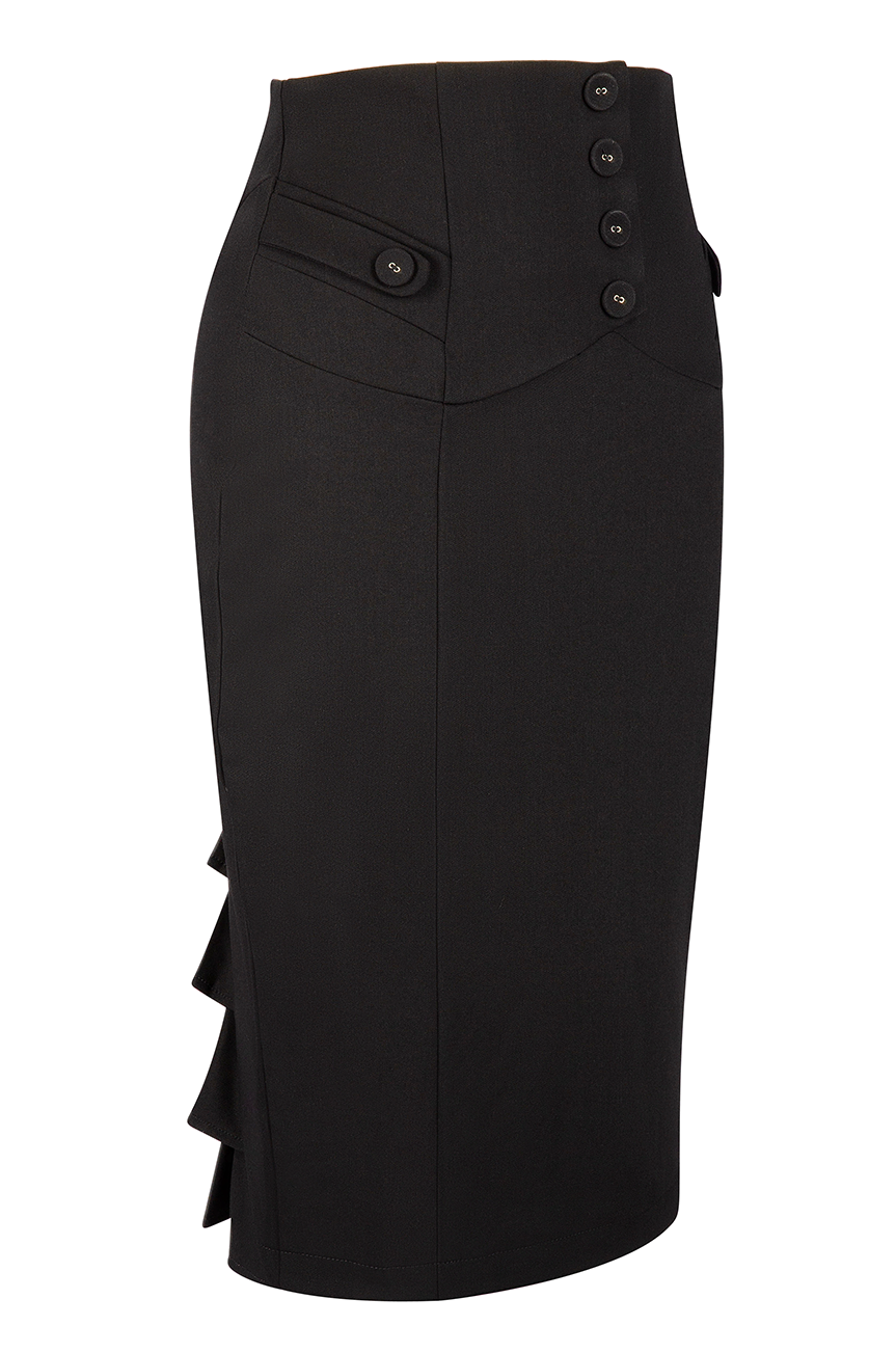 Read All About It Classic Wiggle Skirt (Black)