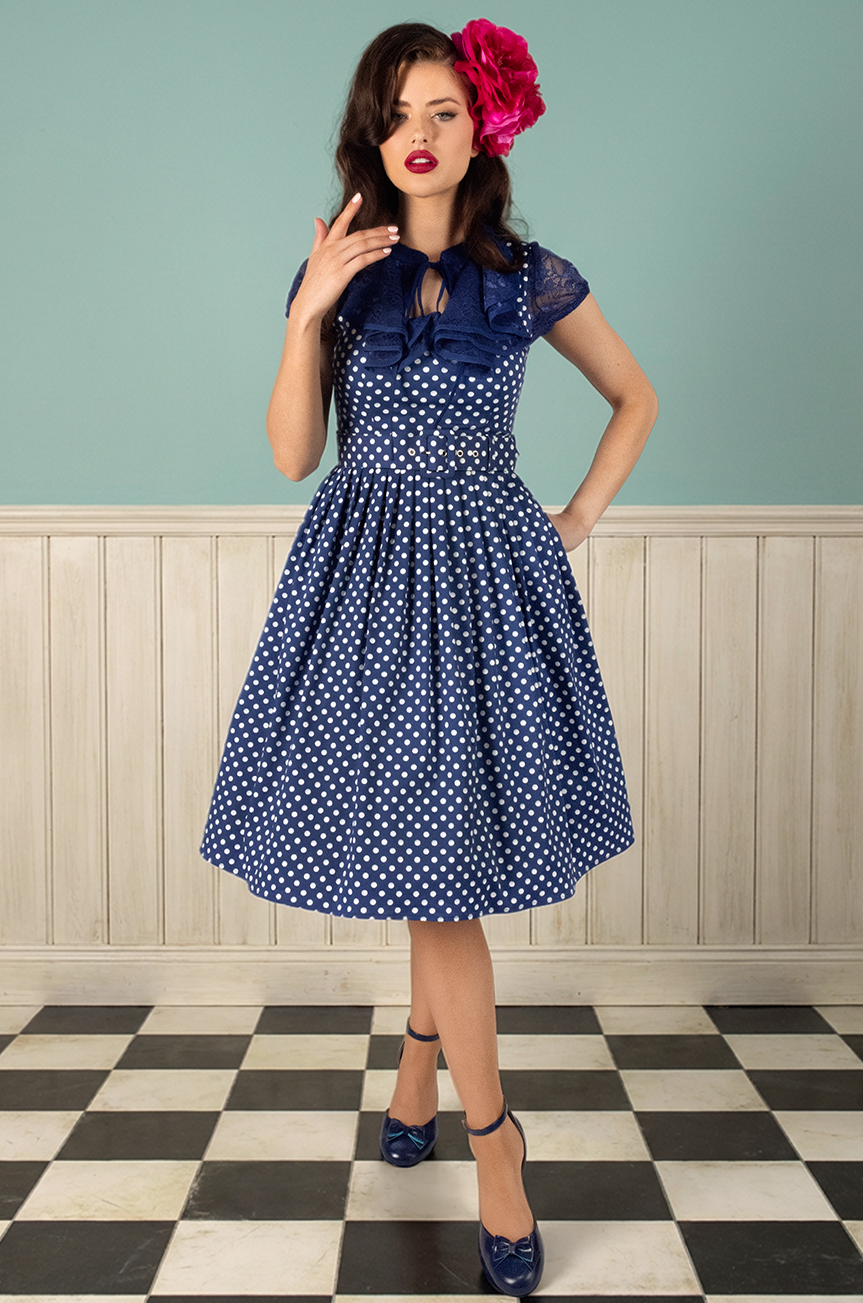 Dottie Darling Lace Blouse (Navy)