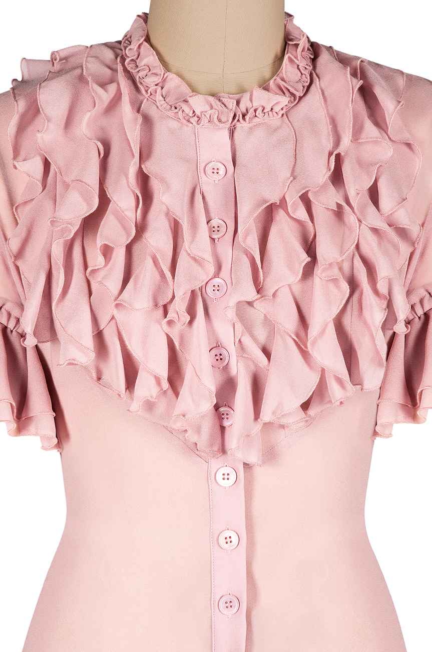 Bombshell Frill Blouse (Pink)