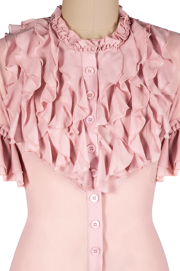 Bombshell Frill Blouse (Pink)
