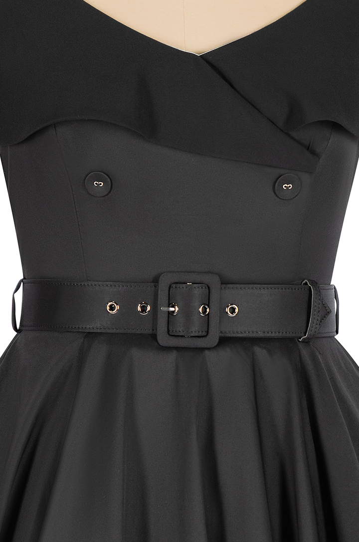 Georgette Collar Dress (Black)