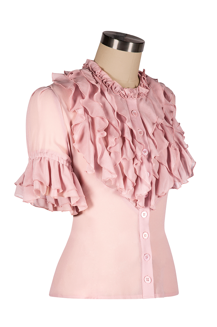Bombshell Frill Blouse (Pink)