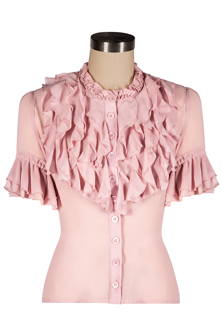 Bombshell Frill Blouse (Pink)