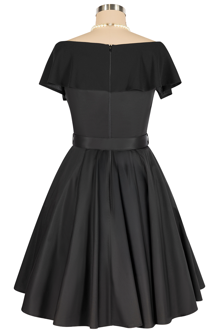 Georgette Collar Dress (Black)