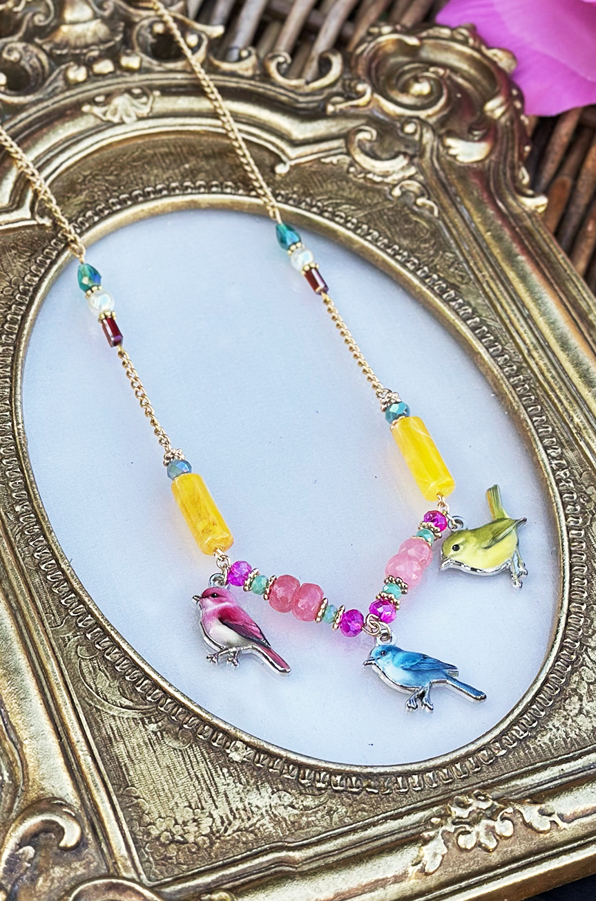 Birdsong Follies Charm Necklace