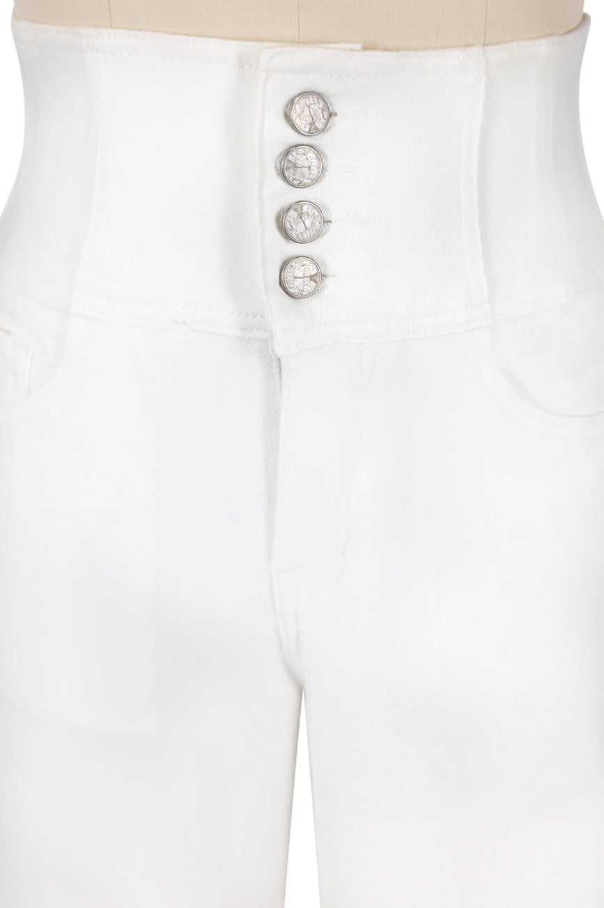 Vegas Wide Leg Denim Jean (White)