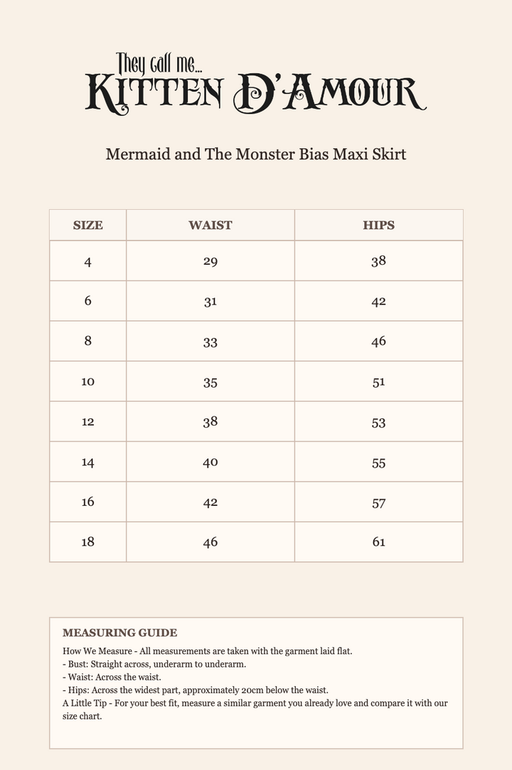 Mermaid and The Monster Bias Maxi Skirt