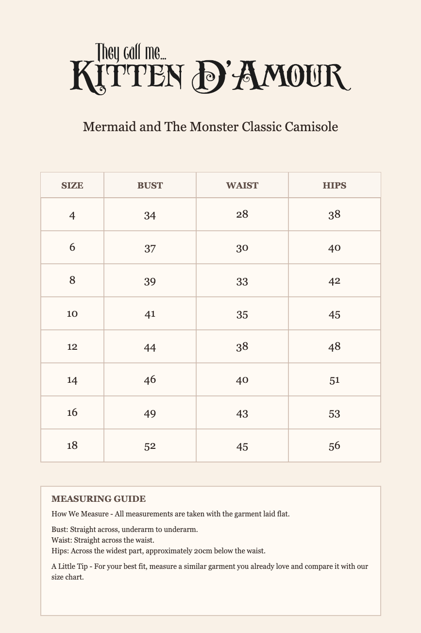 Mermaid and The Monster Classic Camisole (Vanilla)