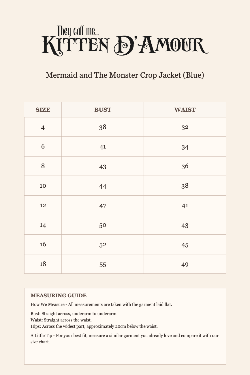 Mermaid and The Monster Crop Jacket (Blue)