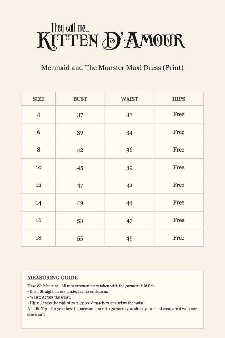 Mermaid and The Monster Maxi Dress (Print)
