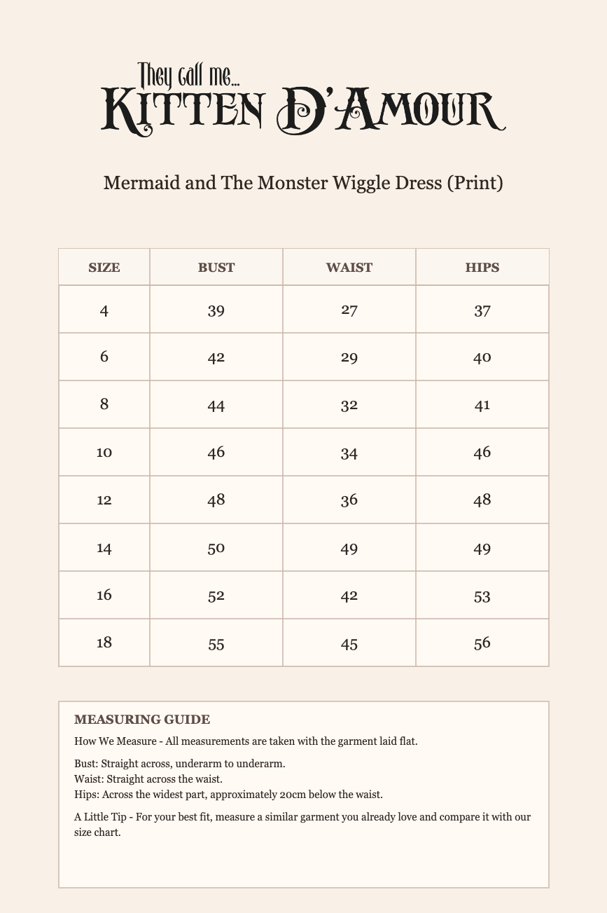 Mermaid and The Monster Wiggle Dress (Print)