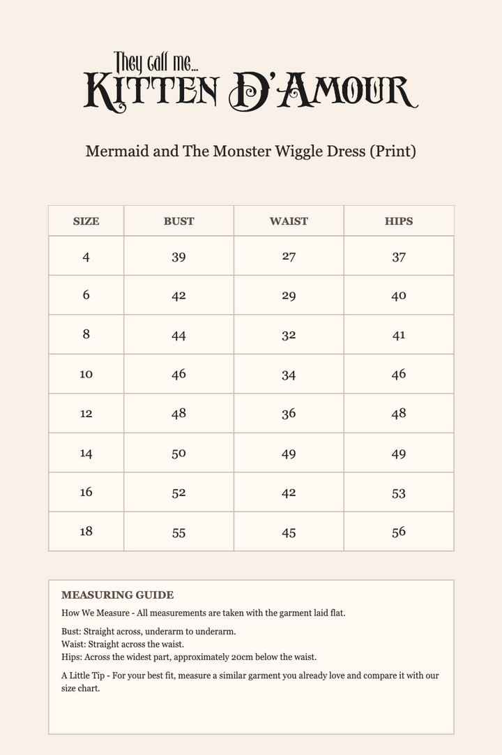 Mermaid and The Monster Wiggle Dress (Print)