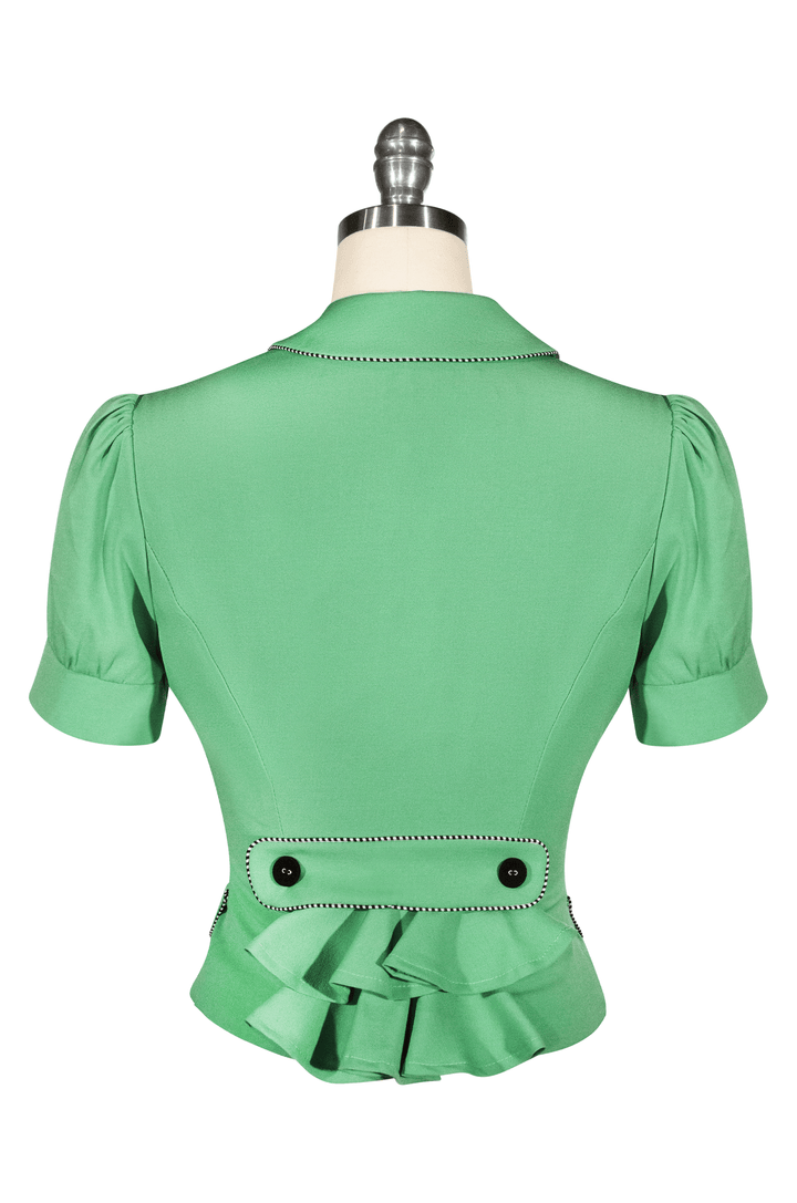 Cotton Tail Soiree Peplum Jacket (Green) - Kitten D'Amour