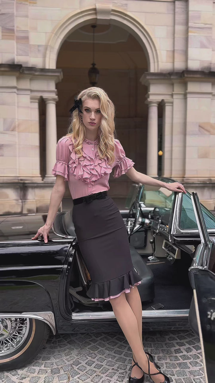 Bombshell Frill Blouse (Pink)
