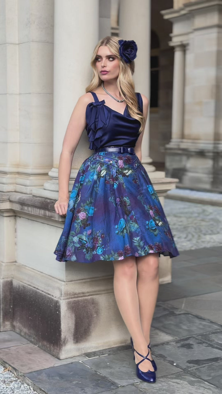 Mon Amour Cowl Top (Navy)