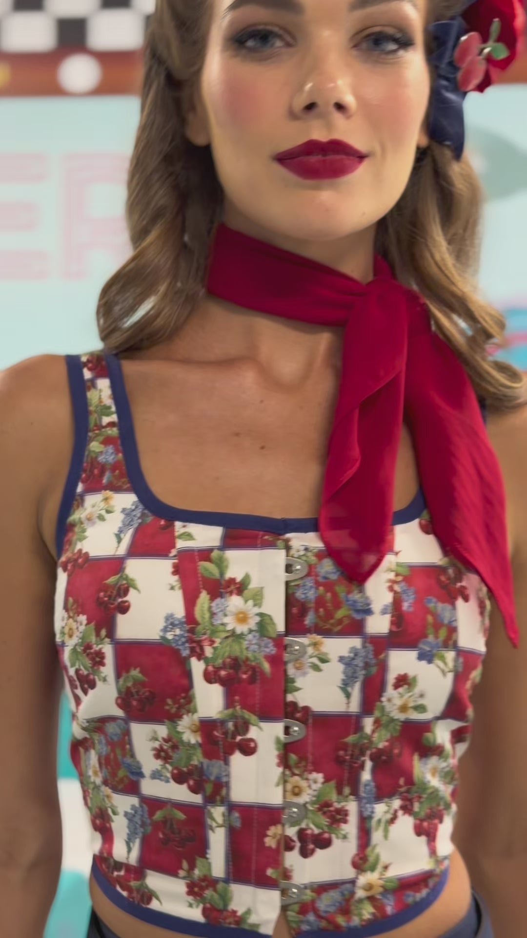 Cherry Bomb Crop Corset