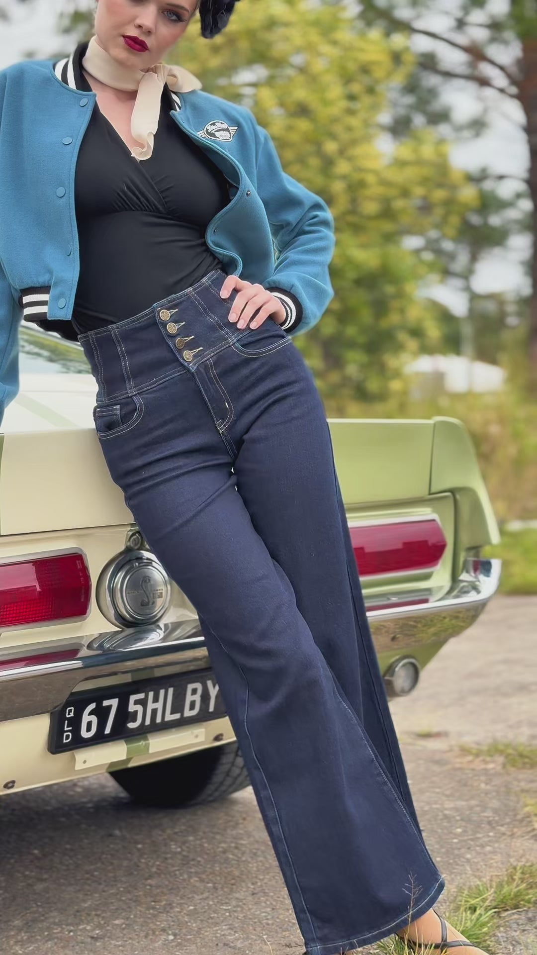 Vegas Wide Leg Denim Jean (Dark Denim)