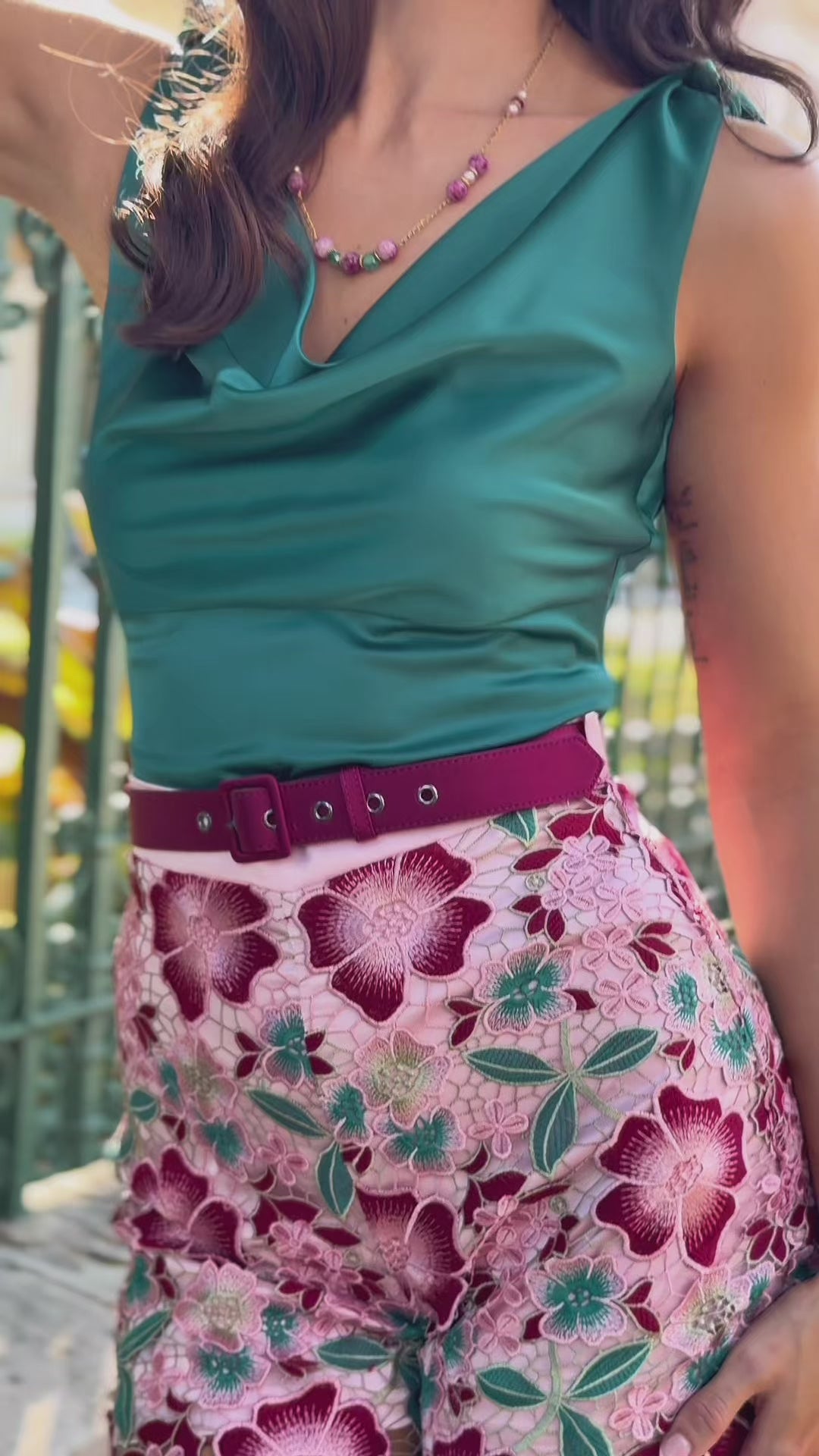 D'Amour Classic Cowl Top (Teal)