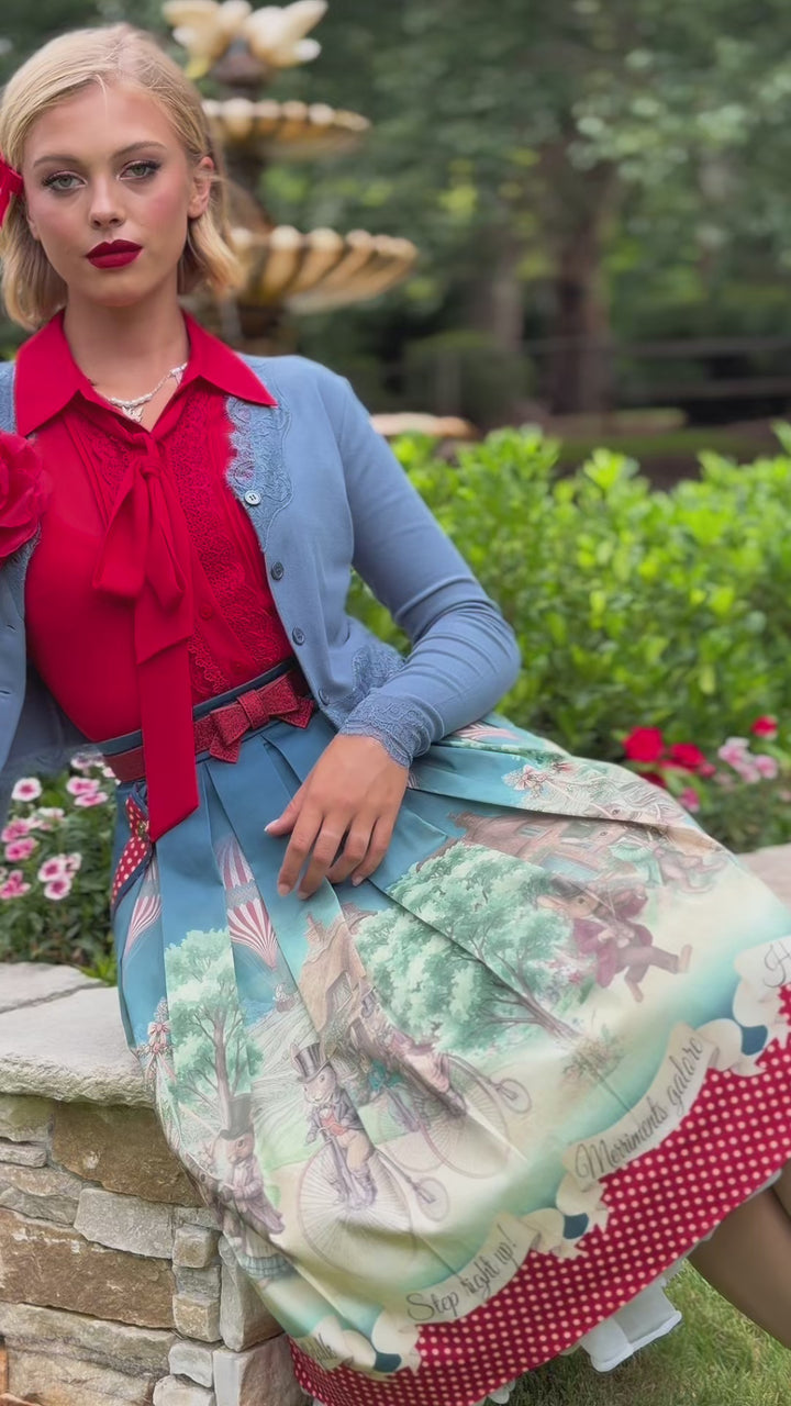 Harptree Village Follies Cardigan (Denim Blue)