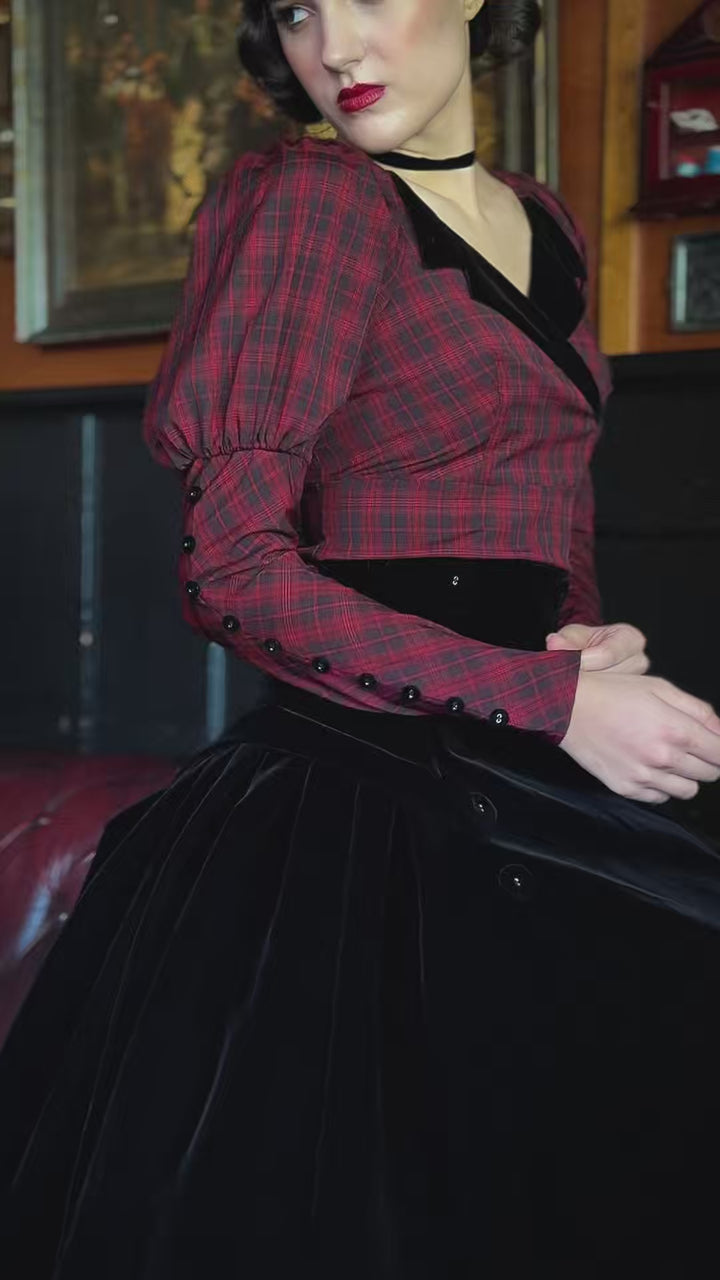 Rouge Noir Velvet Full Skirt