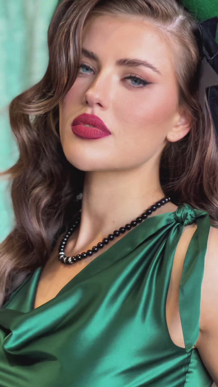 D'Amour Classic Cowl Top (Bottle Green)