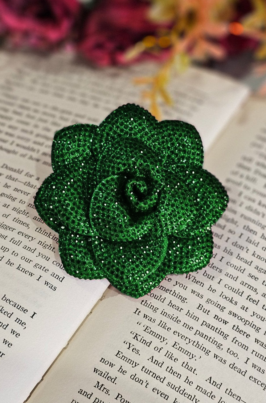 Starlight Rose Follies Brooch Clip (Emerald Green)