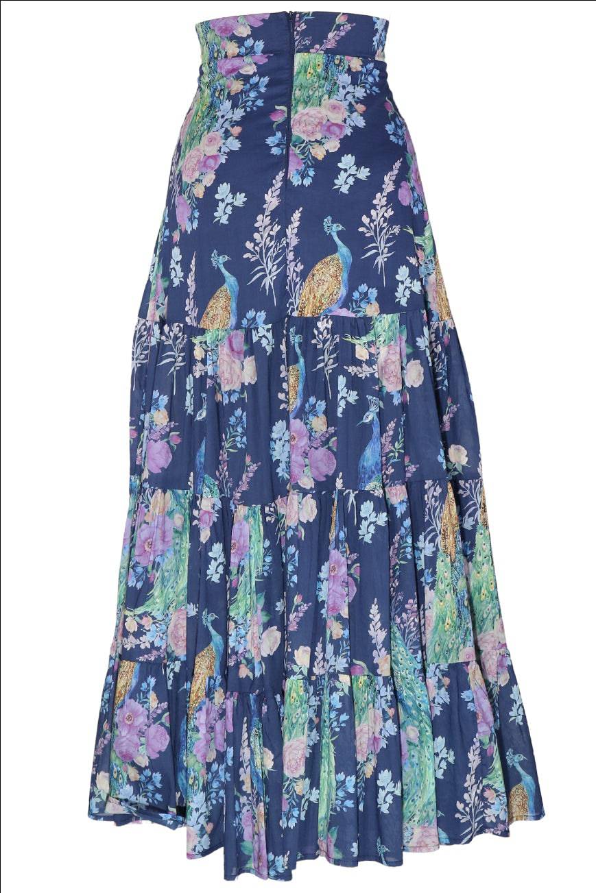 Peacocks And Palaces Maxi Skirt - Kitten D'Amour