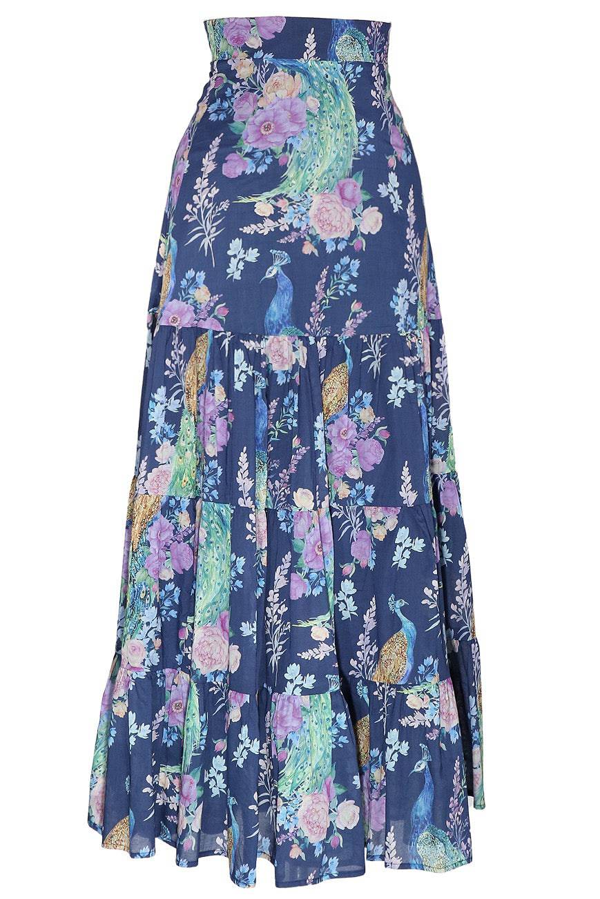 Peacocks And Palaces Maxi Skirt - Kitten D'Amour