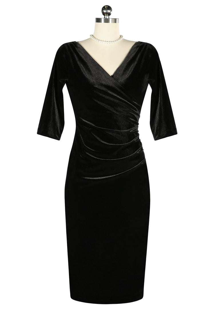 Velvet Vamp Dress (Black) - Kitten D'Amour