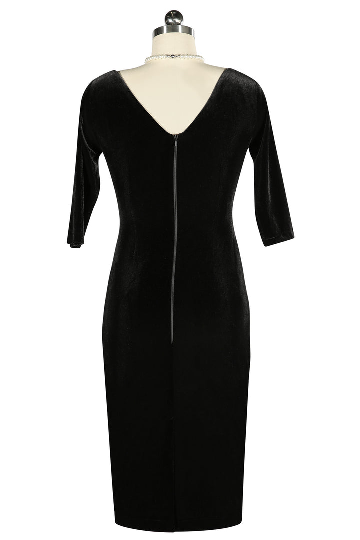 Velvet Vamp Dress (Black) - Kitten D'Amour