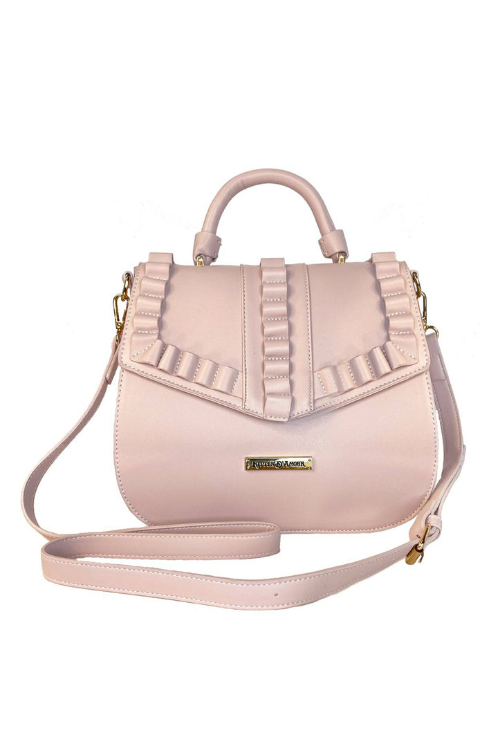 La Parisienne Ruffle Handbag (Pink) - Kitten D'Amour