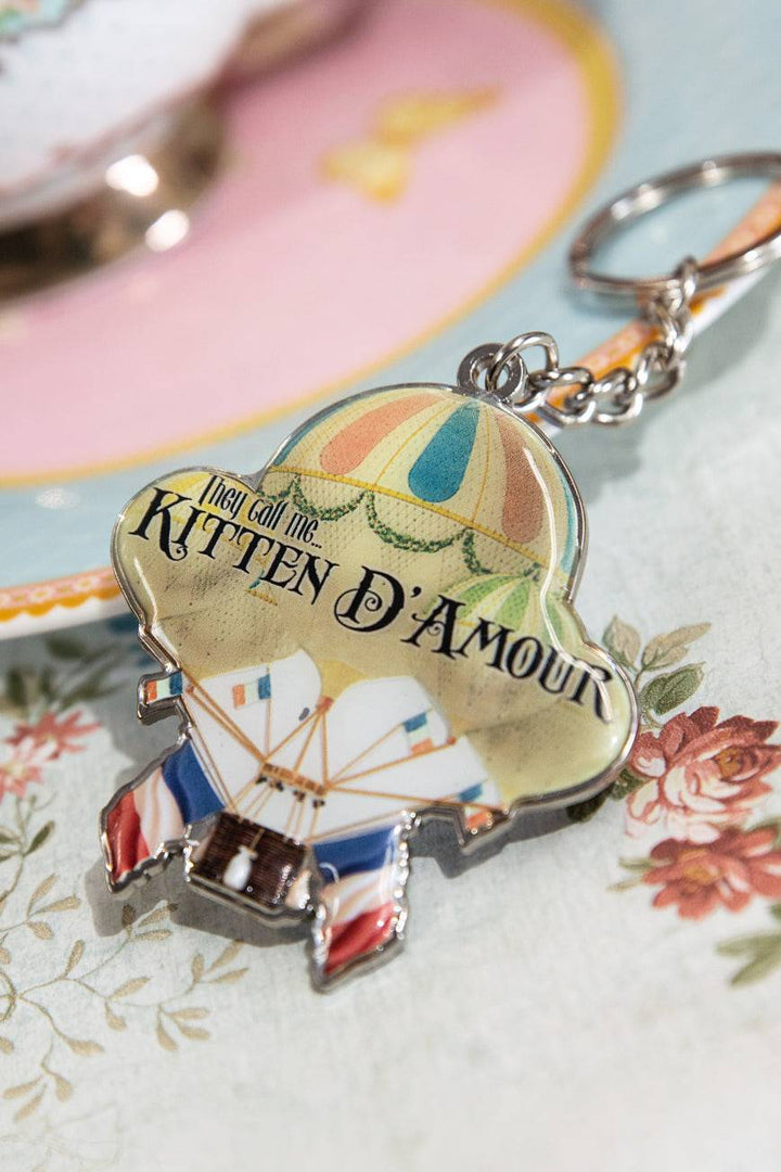 D'Amour Hot Air Balloon Keyring - Kitten D'Amour