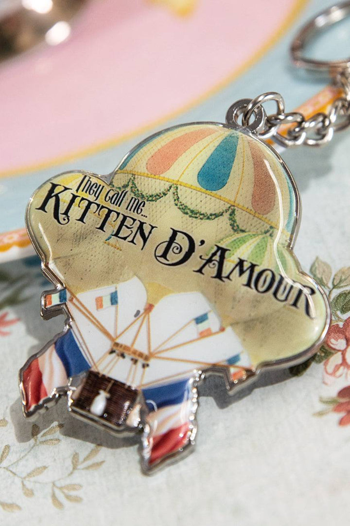 D'Amour Hot Air Balloon Keyring - Kitten D'Amour